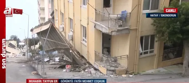 AFAD’dan çarpıcı deprem raporu! Depremde hasar gören bina kamyonun üzerine bindi