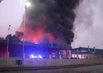Düzce'de fabrikada yangın