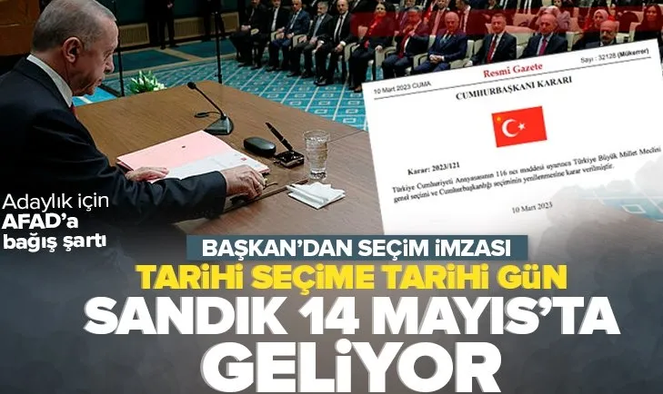 Son dakika: Seçim kararı Resmi Gazete’de! Başkan Erdoğan: Seçimlerin 14 Mayıs’ta yenilenmesi kararını imzaladım |