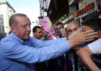 Rize'de Cumhurbaşkanı Erdoğan coşkusu