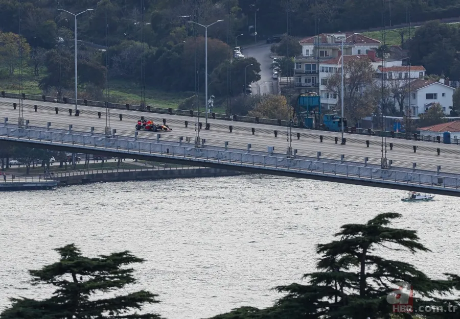 15 Temmuz Şehitler Köprüsü'nde Formula 1 tanıtım çekimleri havadan görüntülendi 14