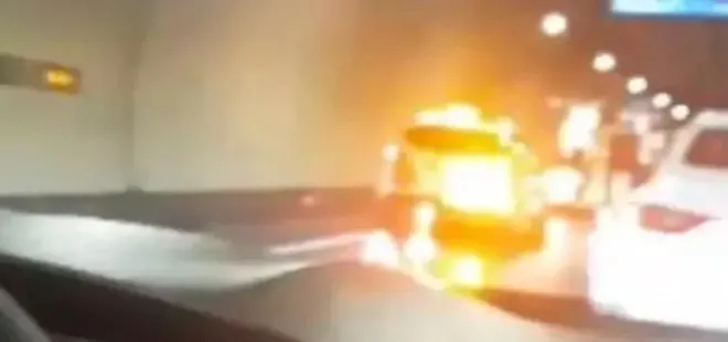 Avrasya Tüneli'nde araç yangını! Ulaşım geçici süreyle trafiğe kapatıldı