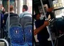 Halk otobüsünde yolcuların maske