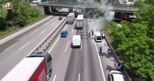 Otoyolda yangın paniği