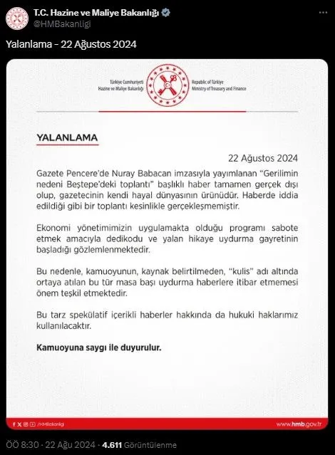 chp-yandaslarindan-ekonomi-yonetimine-sabotaj-cabasi-masa-basi-yalanlarla-mehmet-simseki-hedef-aldilar-1724306688216.jpeg Hazine ve Maliye Bakanlığından ʺBeştepe'deki toplantıʺ iddialarına yalanlama geldi