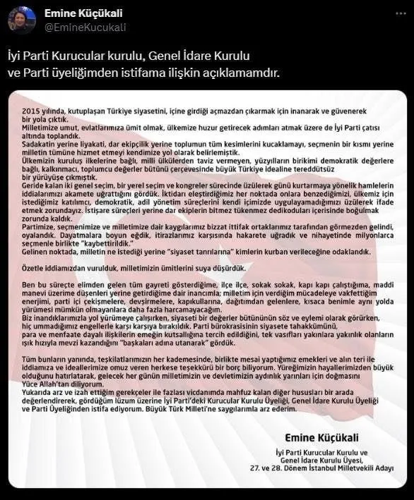 İYİ Parti’de istifa krizi! Önder Ertaş zehir zemberek sözlerle görevinden ayrıldı: Birkaç kişinin piyonu haline geldi