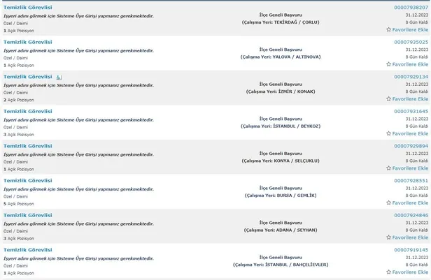 İŞKUR yılın son alımlarını paylaşıyor! İlkokul mezunu 5.234 personel alımı başladı! İşte temizlik görevlisi şartları
