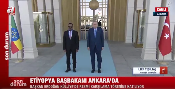 Son dakika: Başkan Erdoğan’dan Etiyopya Başbakanı Ahmed’e karşılama! Ankara’ya kritik ziyaret