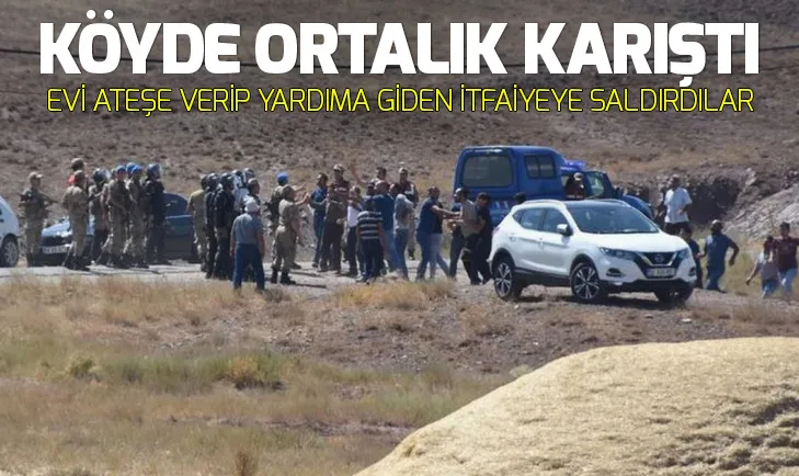 Cinayet şüphelisinin evini ateşe verip itfaiye ekibine saldırdılar