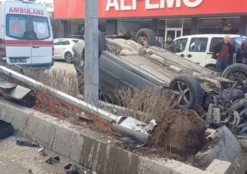 Erzurum’da araç takla attı: 1 yaralı