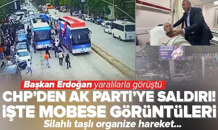 CHP’lilerin AK Parti otobüsüne saldırı anı