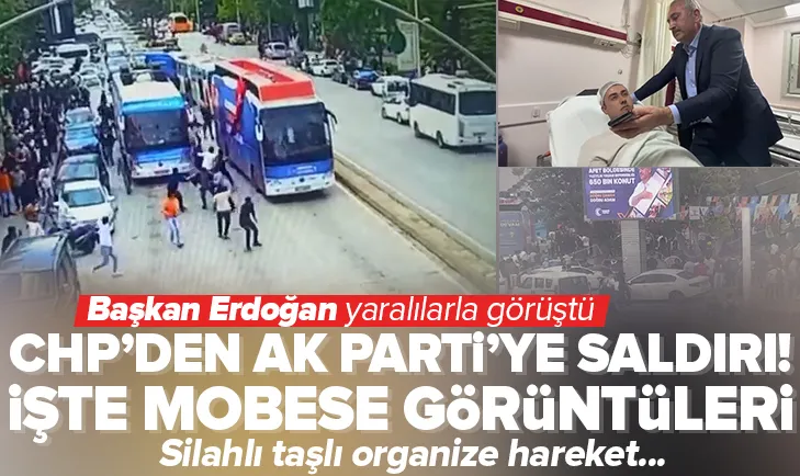 CHPlilerin AK Parti otobüsüne saldırı anı