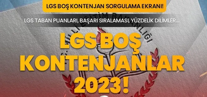 LGS boş kontenjanlar açıklandı mı? MEB LİSE TABAN PUANLARI 2023 | LGS taban puanları ve yüzdelik dilimler...