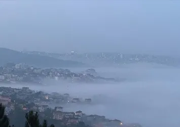 İstanbul'un yüksek kesimlerde sis!