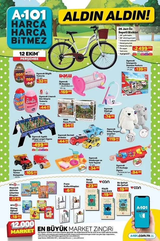 14 Ekim A101 aktüel ürünler kataloğu yayınlandı! 28 bin TL’ye benzinli Moped, 179 TL’ye 5L sıvı yağ 299 TL’ye Mop Kova seti, 22 TL’ye 2kg un satışa sunuluyor