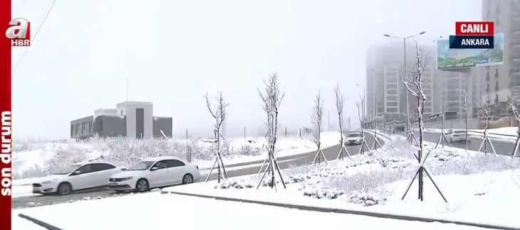 Son dakika: Ankara’da kar sürprizi! Beyaz örtüyle kaplandı