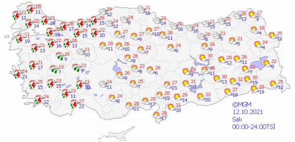 1633792657357.png Meteoroloji peş peşe uyardı! Şiddetini artırarak devam edecek! Soğuk hava ve yağış... - 8