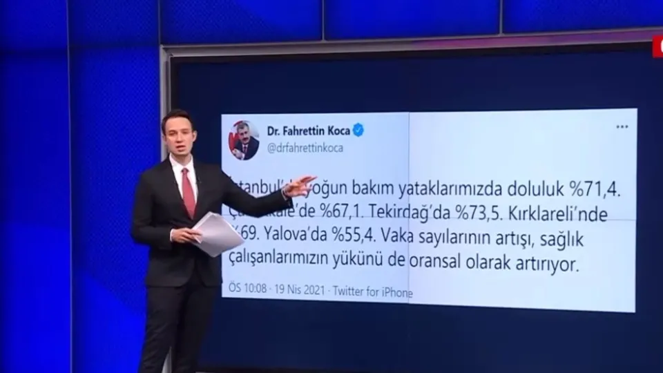 Bakan Fahrettin Koca paylaştı! İşte en çok Kovid-19 vakası görülen 5 ildeki yoğun bakım doluluk oranları
