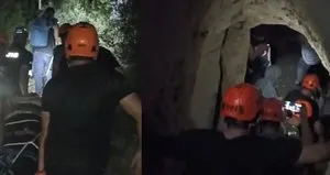 5 metre yükseklikten mağaraya düştü