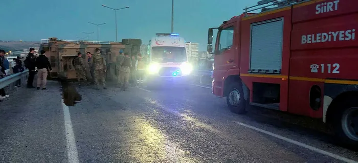Son dakika: Siirt’te zırhlı askeri araç devrildi - 1