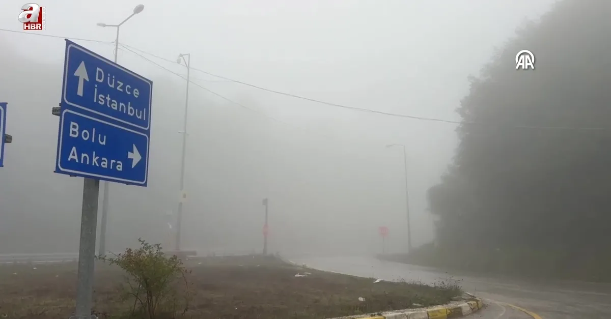 Bolu Dağı'nda sis ve sağanak ulaşımı etkiledi