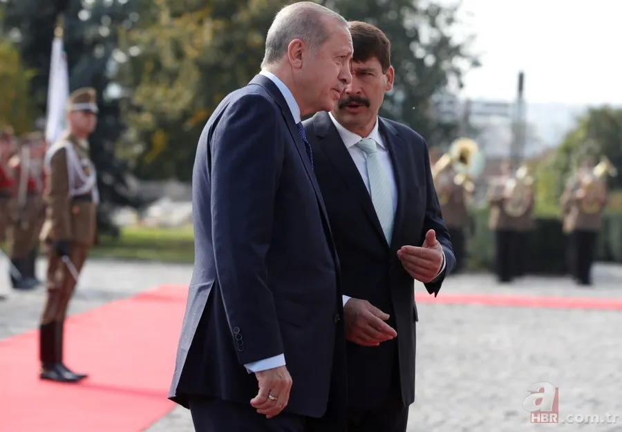 Başkan Erdoğan Janos Ader tarafından resmi törenle karşılandı 9