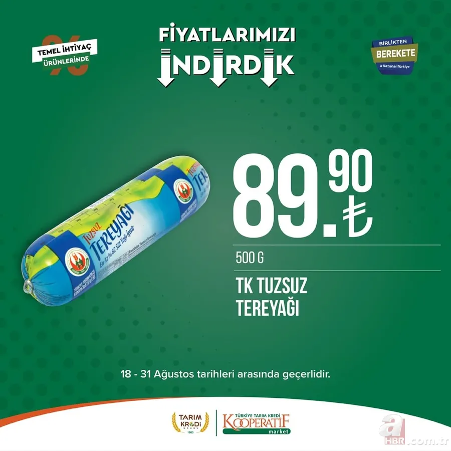 Yeni ürünleri görenler kapıda kuyruk oldu! Tarım Kredi Market listeyi güncellendi! 30'lu yumurta 68.50, Tereyağı 89.90, 40'lı tuvalet kağıdı 168.90 TL... 20
