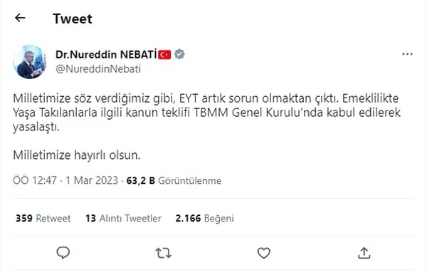 Siyasilerden EYT paylaşımları - 3