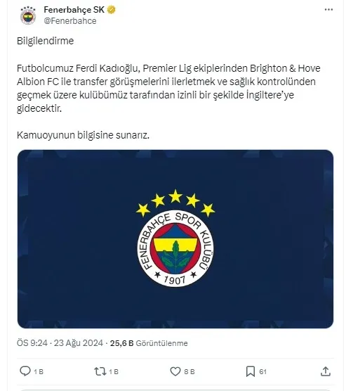 Ferdi Kadıoğlu Brighton’da! İşte Fenerbahçe’nin kazanacağı bonservis bedeli...