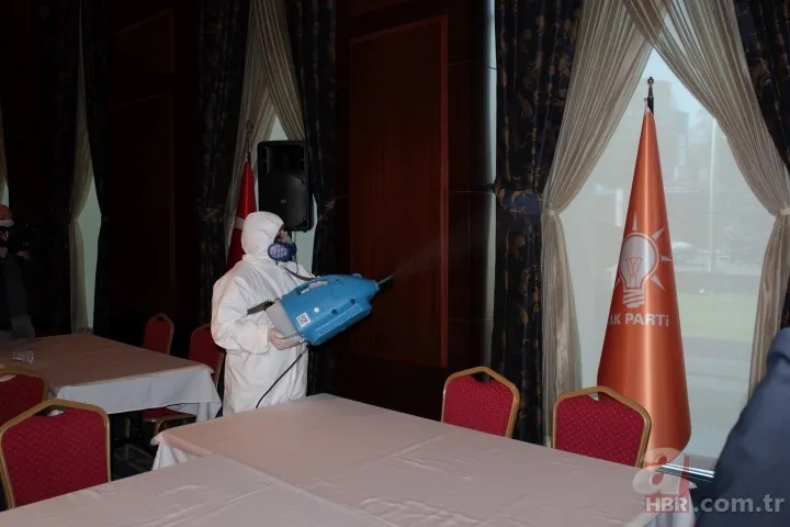AK Parti Genel Merkezi koronavirüs (corona virüs) için dezenfekte edildi 9