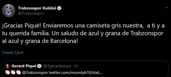 Trabzonspor’dan Pique’ye cevap