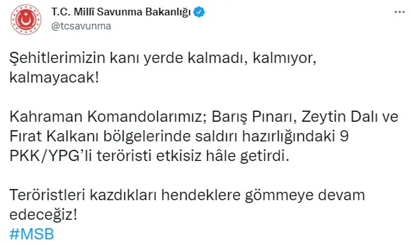 Son dakika: Barış Pınarı, Zeytin Dalı ve Fırat Kalkanı bölgelerinde operasyon! Saldırı hazırlığındaki teröristler etkisiz hale getirildi - 1