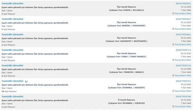 İŞKUR yılın son alımlarını paylaşıyor! İlkokul mezunu 5.234 personel alımı başladı! İşte temizlik görevlisi şartları