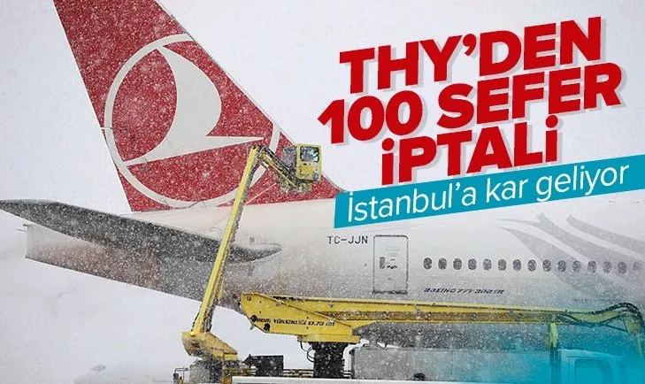 Son dakika | Kar geliyor: THY, hava muhalefeti dolayısıyla 19 Mart’taki 100 seferini iptal etti