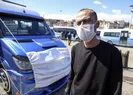 Koronavirüse karşı dolmuşuna maske takan Ankaralı