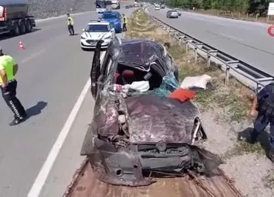 Samsun’da hafif ticari araç takla attı