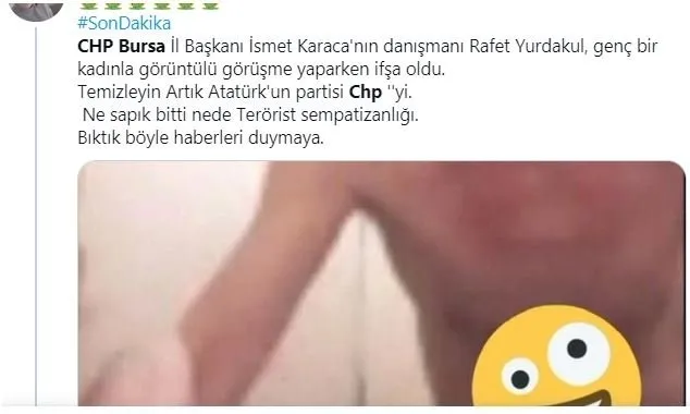 CHP İl Başkanı İsmet Karaca’nın danışmanı Rafet Yurdakul telefonda soyundu sosyal medya yıkıldı!