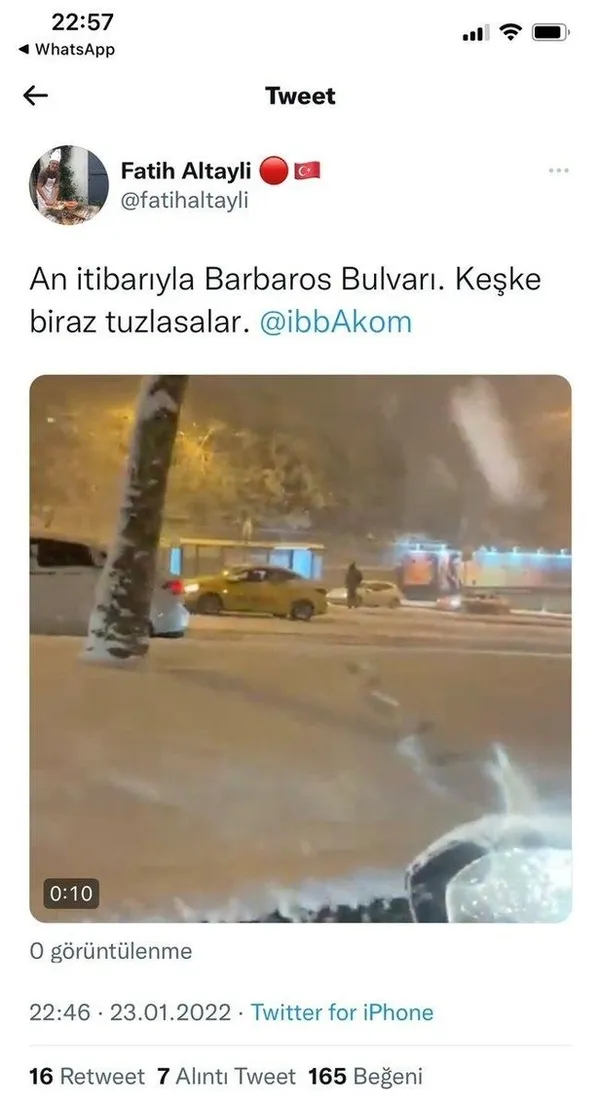 CHP’li İBB kar yağışında da sınıfta kaldı! Tuz yok buz var...