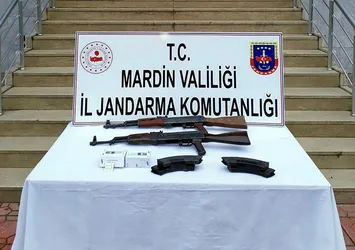 Sınır hattında menfez içerisine silah gizlemişler