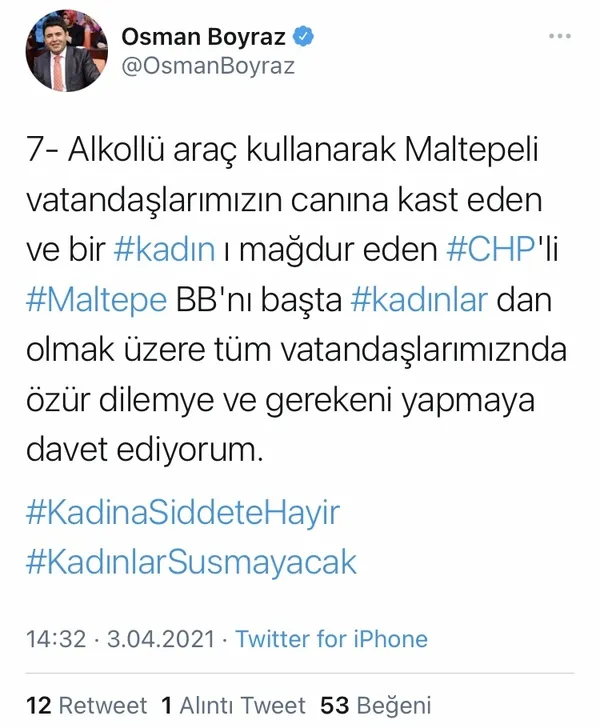 AK Parti İstanbul Milletvekili Osman Boyraz'tan Maltepe Belediye Başkanı Ali Kılıç’a tepki! “Olay yerinden kaçmak düpedüz terbiyesizlik” - 9
