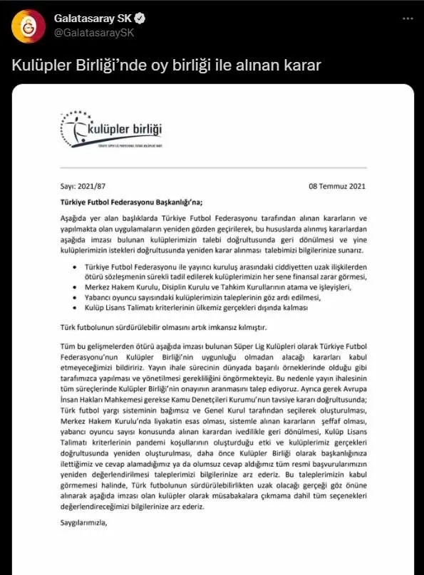 Kulüpler Birliği'nden 'maçlara çıkmama' açıklaması - 3