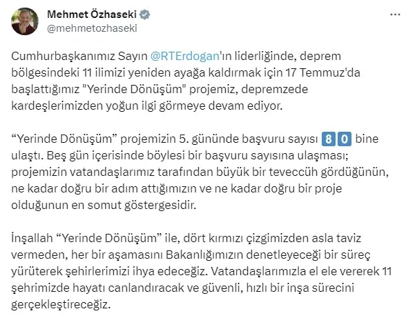 1690046183831.jpg "Yerinde Dönüşüm" projesine katılım rekoru! Bakan Mehmet Özhaseki: 11 ilde hızlı inşa süreci... - 1