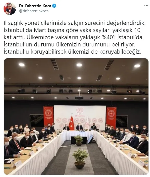Sağlık Bakanı Fahrettin Koca'dan son dakika İstanbul açıklaması - 1
