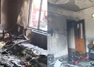 Balıkesirde 3 katlı binada yangın