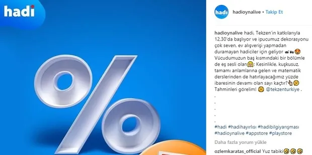 20 Aralık hadi ipucu: Kesinlikle anlamına da gelen yüzde ibaresinin devamı olan sayı kaçtır? Hadi 12.30 ipucu sorusu - 3