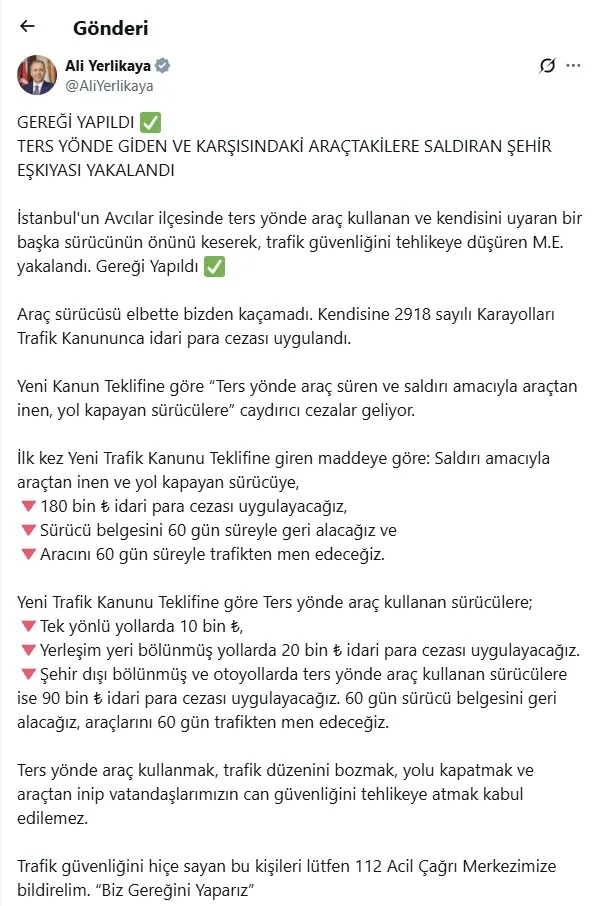 Bakan Yerlikaya duyurdu: Şehir eşkıyası yakalandı