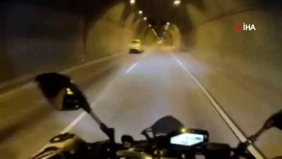 Dolmabahçe Tüneli’nde drift kazası kamerada