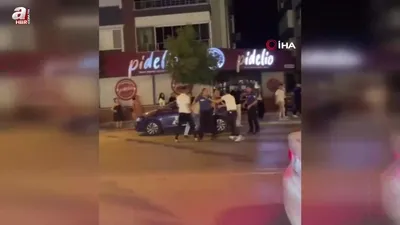 İzmir’de polise saldırı anı kamerada