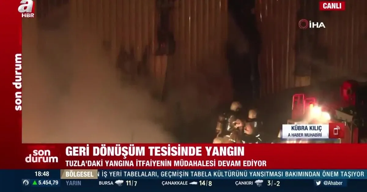 Tuzla'da geri dönüşüm tesisinde yangın