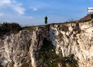 Uçurumun kenarında yaşam! A Haber drone kamerası ile havadan görüntüledi